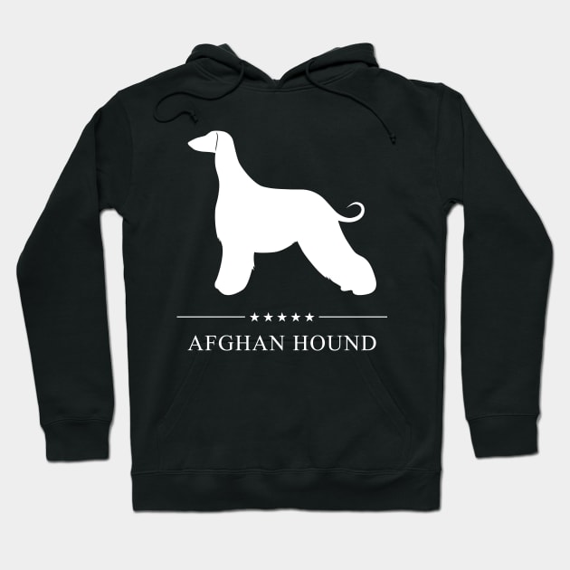 Afghan Hound Dog White Silhouette Hoodie by millersye